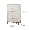 Honeycomb Design 5 Drawer Chest with Metal Legs Large White By Casagear Home BM206688