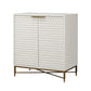 Honeycomb Design 2 Door Bar Cabinet with Metal Legs, White By Casagear Home