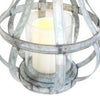 Transitional Metal Candle Holder with Rope and Glass Shade Gray By Casagear Home BM206709