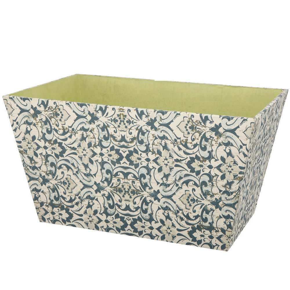 Rectangular Containers with Narrow Bottom Set of 3 Blue and Beige By Casagear Home BM206718