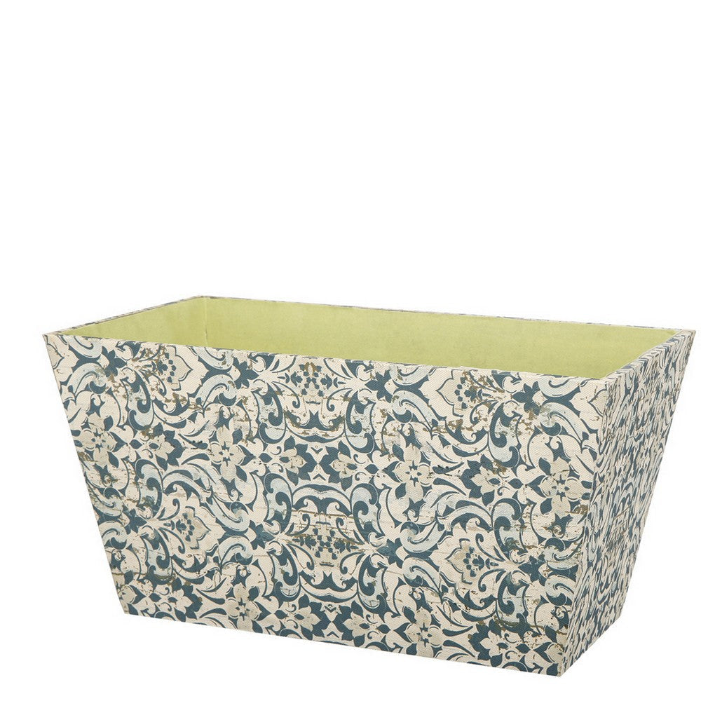 Rectangular Containers with Narrow Bottom Set of 3 Blue and Beige By Casagear Home BM206718