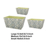 Rectangular Containers with Narrow Bottom Set of 3 Blue and Beige By Casagear Home BM206718