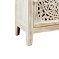 Carved Single Door Accent Cabinet Antique White By Casagear Home BM207017