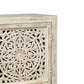 Carved Single Door Accent Cabinet Antique White By Casagear Home BM207017