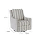 Gradient Stripes Fabric Wrapped Swivel Glider Accent Chair Gray and White By Casagear Home BM207063