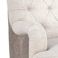 Wooden Accent Chair with Fabric and Faux Leather Upholstery,Gray and Cream By Casagear Home BM207164