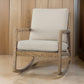 Cushioned Rocking Accent Chair, Beige and Brown By Casagear Home