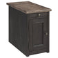 1 Door Cabinet End Table with 2 USB Ports Brown By Casagear Home BM207217