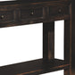 64’ 4-Drawer Sofa Table with Bottom Shelf Weathered Black By Casagear Home BM207222