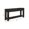 64’ 4-Drawer Sofa Table with Bottom Shelf Weathered Black By Casagear Home BM207222