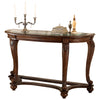 48 Glass Top Halfmoon Carved Sofa Table Brown By Casagear Home BM207227