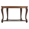 48 Glass Top Halfmoon Carved Sofa Table Brown By Casagear Home BM207227