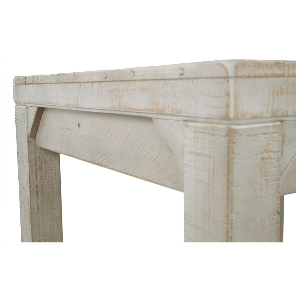 Plank Style End Table with Bottom Shelf White By Casagear Home BM207236