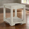 Plank Style End Table with Bottom Shelf, White By Casagear Home