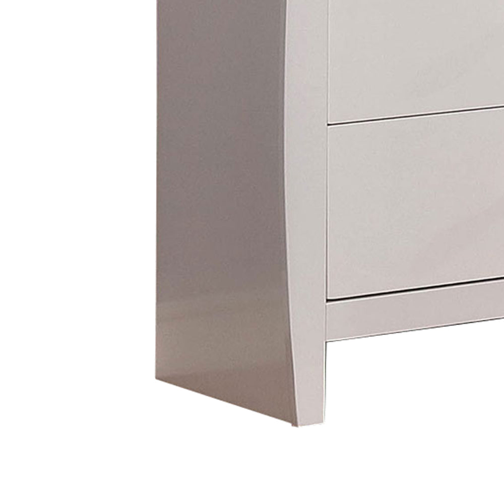 Contemporary Wooden Dresser with 6 Drawers and Round Pull Handles White By Casagear Home BM207308