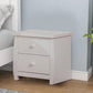 2 Drawer Nightstand with Curved Sides, White By Casagear Home