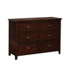 Wooden Dresser with 6 Drawers and Molded Trim Details, Cherry Brown By Casagear Home