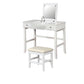 2 Piece Wood Vanity Set, Sturdy Sabre Legs, White, Silver By Casagear Home