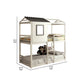 Twin Over Twin Stackable Metal Bunk Bed with Ladder White and Gray By Casagear Home BM207360