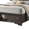 Queen Bed with Plank Headboard and 2 Drawers Brown and Silver By Casagear Home BM207367