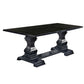 Transitional Style Dining Table with Trestle Base, Antique Black By Casagear Home