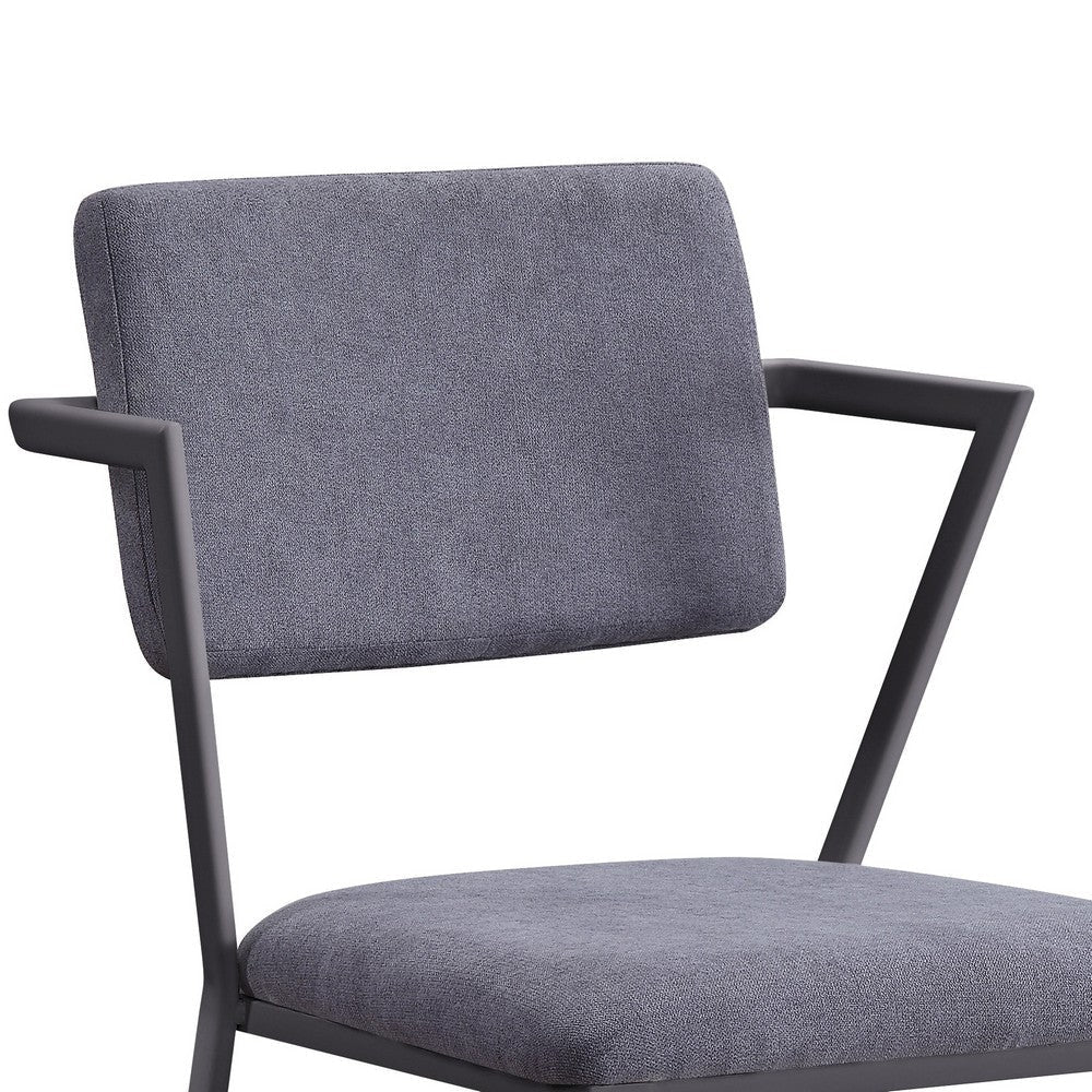 Metal Chair with Fabric Upholstered Seat and Back Gray - BM207438 By Casagear Home BM207438