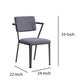 Metal Chair with Fabric Upholstered Seat and Back Gray - BM207438 By Casagear Home BM207438