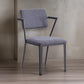 Metal Chair with Fabric Upholstered Seat and Back, Gray - BM207438 By Casagear Home