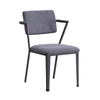 Metal Chair with Fabric Upholstered Seat and Back Gray - BM207438 By Casagear Home BM207438