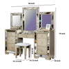 Wooden Vanity Set with Antique Mirror Details and Storage Drawers Silver By Casagear Home BM207552