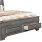 Wooden Queen Size Bed with Spacious Storage Drawers Gray By Casagear Home BM207575