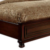 Wooden Queen Size Bed with Sleigh Headboard and Panel Design Cherry Brown By Casagear Home BM207625