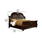 Queen Size Bed with Faux Leather Upholstery Brown By Casagear Home BM207703