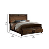 Wooden Queen Size Bed with 2 Drawer storage Brown By Casagear Home BM207725