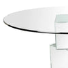 Dining Table with Round Glass Top Silver and Clear By Casagear Home BM207732