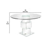 Dining Table with Round Glass Top Silver and Clear By Casagear Home BM207732