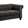 Fabric Upholstered Chesterfield Loveseat with Nailhead Trims Gray By Casagear Home BM207753