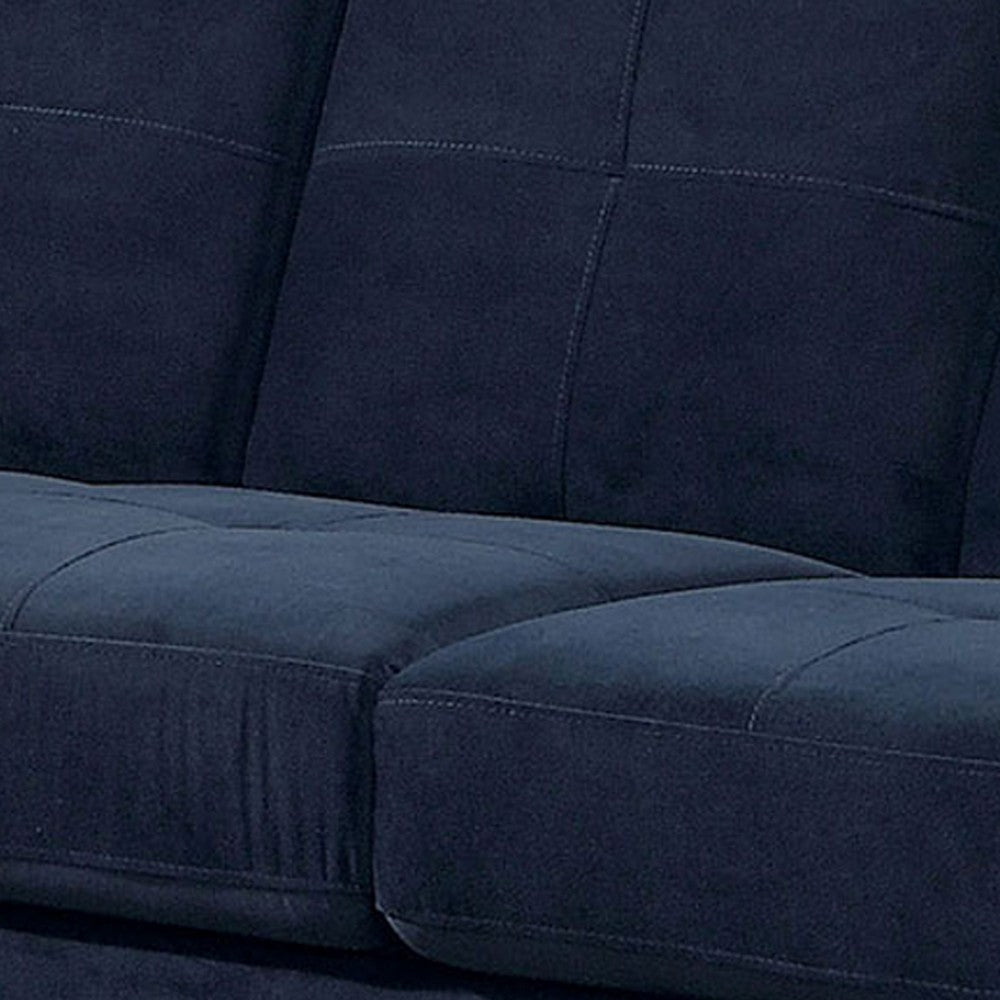 3 Seater Contemporary Sofa with Cushioned Armrests Blue By Casagear Home BM207757