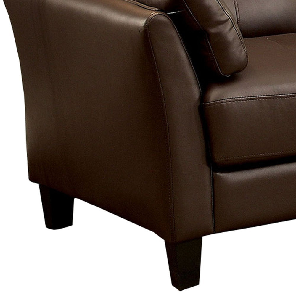 3 Seater Contemporary Sofa with Cushioned Armrests Brown By Casagear Home BM207759