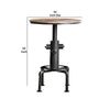 Bar Table with Fire Hydrant Style Metal Base Black and Brown By Casagear Home BM207902