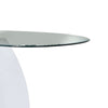 Contemporary Tempered Glass Top Sofa Table with O Shape Base White By Casagear Home BM207925