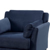 Fabric Upholstered Chair with Curved Arms and Tapered Legs Blue By Casagear Home BM207932