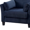 Fabric Upholstered Chair with Curved Arms and Tapered Legs Blue By Casagear Home BM207932