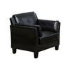 Faux Leather Upholstered Chair with Curved Arms and Stitching Details,Black By Casagear Home