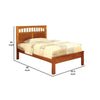 Transitional Twin Bed with Mission Style Panel Headboard Oak Brown By Casagear Home BM207938