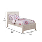 Transitional Sleigh Twin Bed with Plank Style Headboard Antique White By Casagear Home BM207942