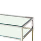 Coffee Table with Rectangular Glass Top and Tapered Legs Silver and Clear By Casagear Home BM207950