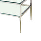 Coffee Table with Rectangular Glass Top and Tapered Legs Silver and Clear By Casagear Home BM207950