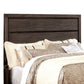 Wooden Full Size Bed with Plank Style Headboard and Block Legs Brown By Casagear Home BM207962