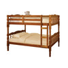 Traditional Bunk Bed with Attached Ladder and Turned Legs, Brown By Casagear Home